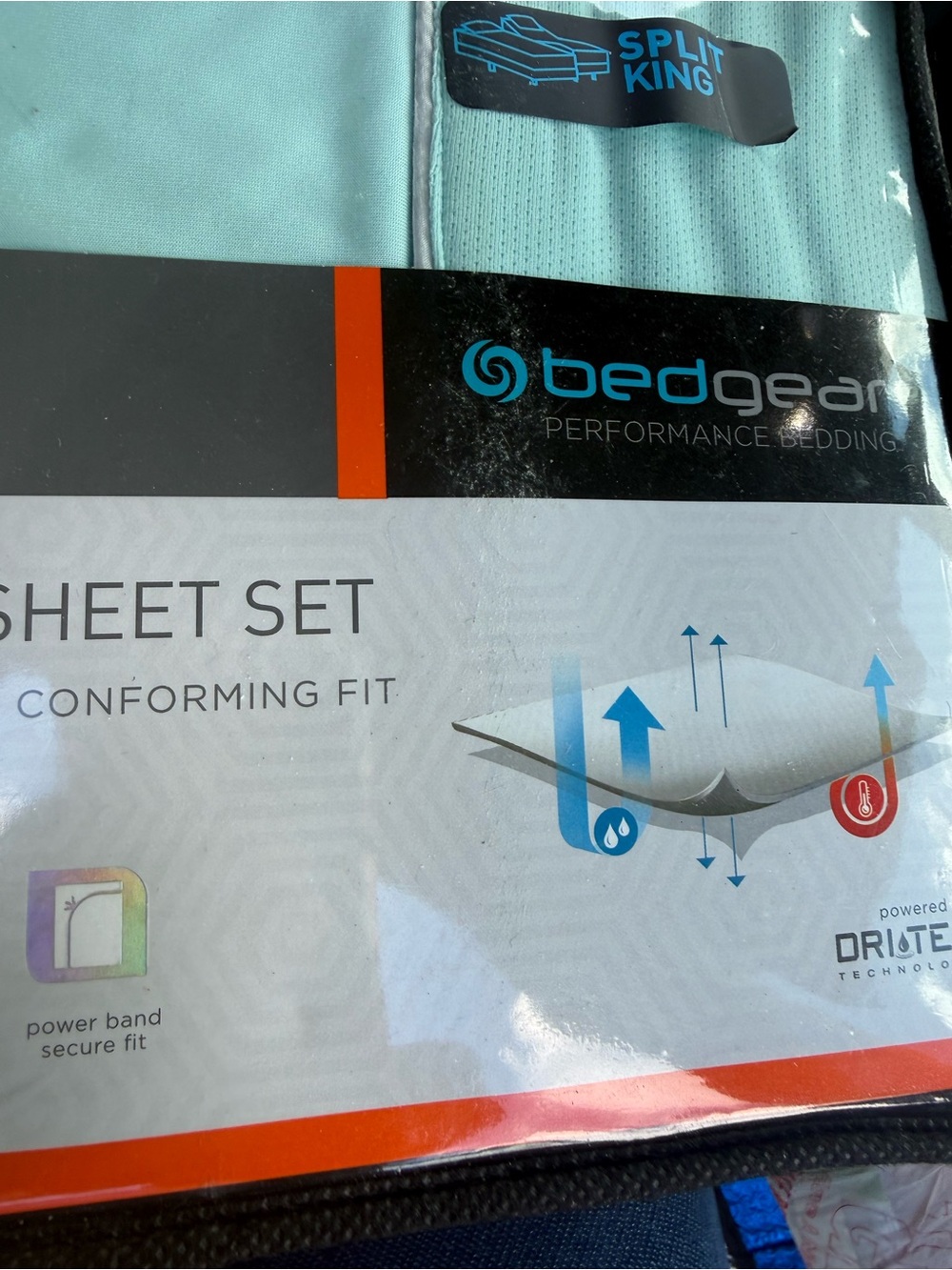 Bedgear Performance Bedding Sheet Set seafoam split king temperature regulating